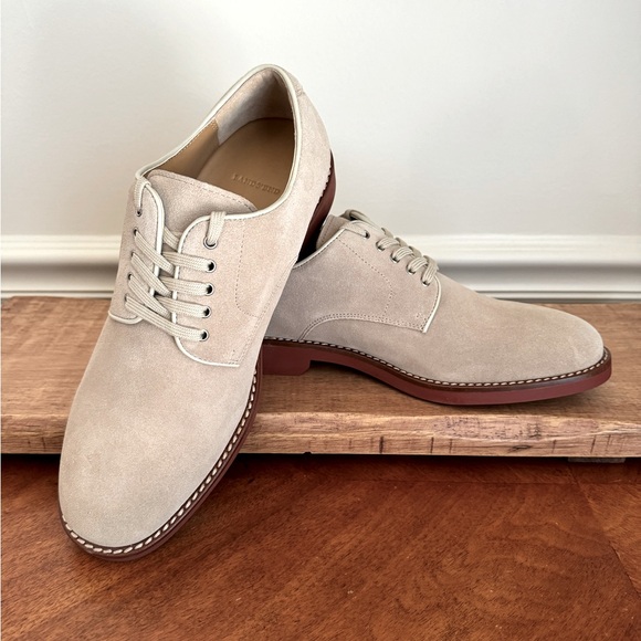 Lands' End Other - LANDS END Sandstone Beige Lace Up Suede Buck Oxford Dress Shoes Sz 9 M